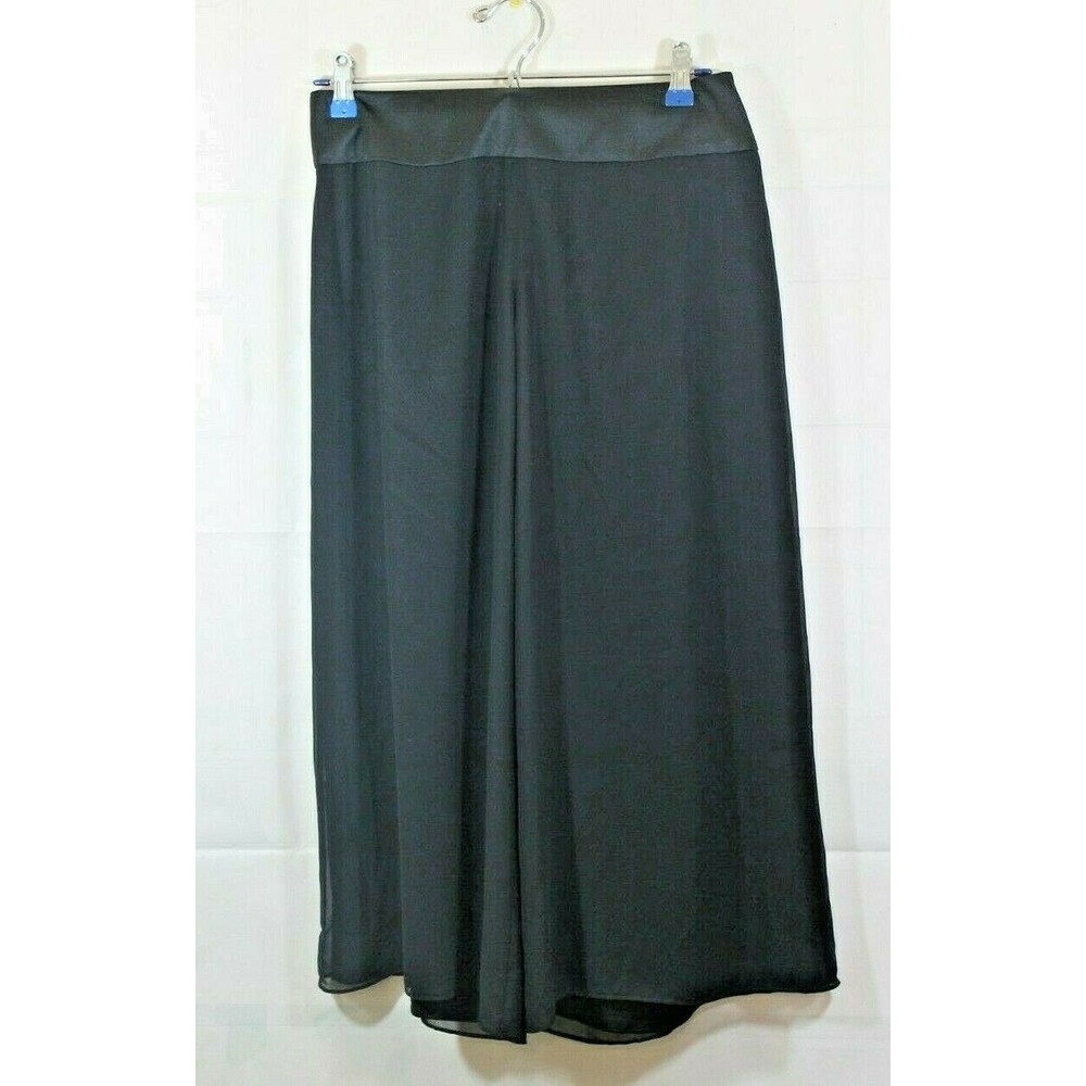 Cache Culottes Black Sheer Layered Capris Pants S… - image 2